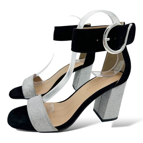 New Aerosoles Women’s Lana Crystal Heeled Ankle Strap Sandal in Black Size: 7M‎ - Picture 3 of 12